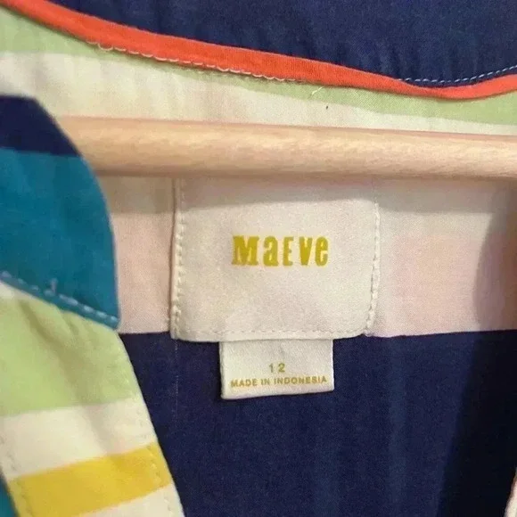 Maeve Sleeveless Colored Stripe Blouse - Picture 5 of 9